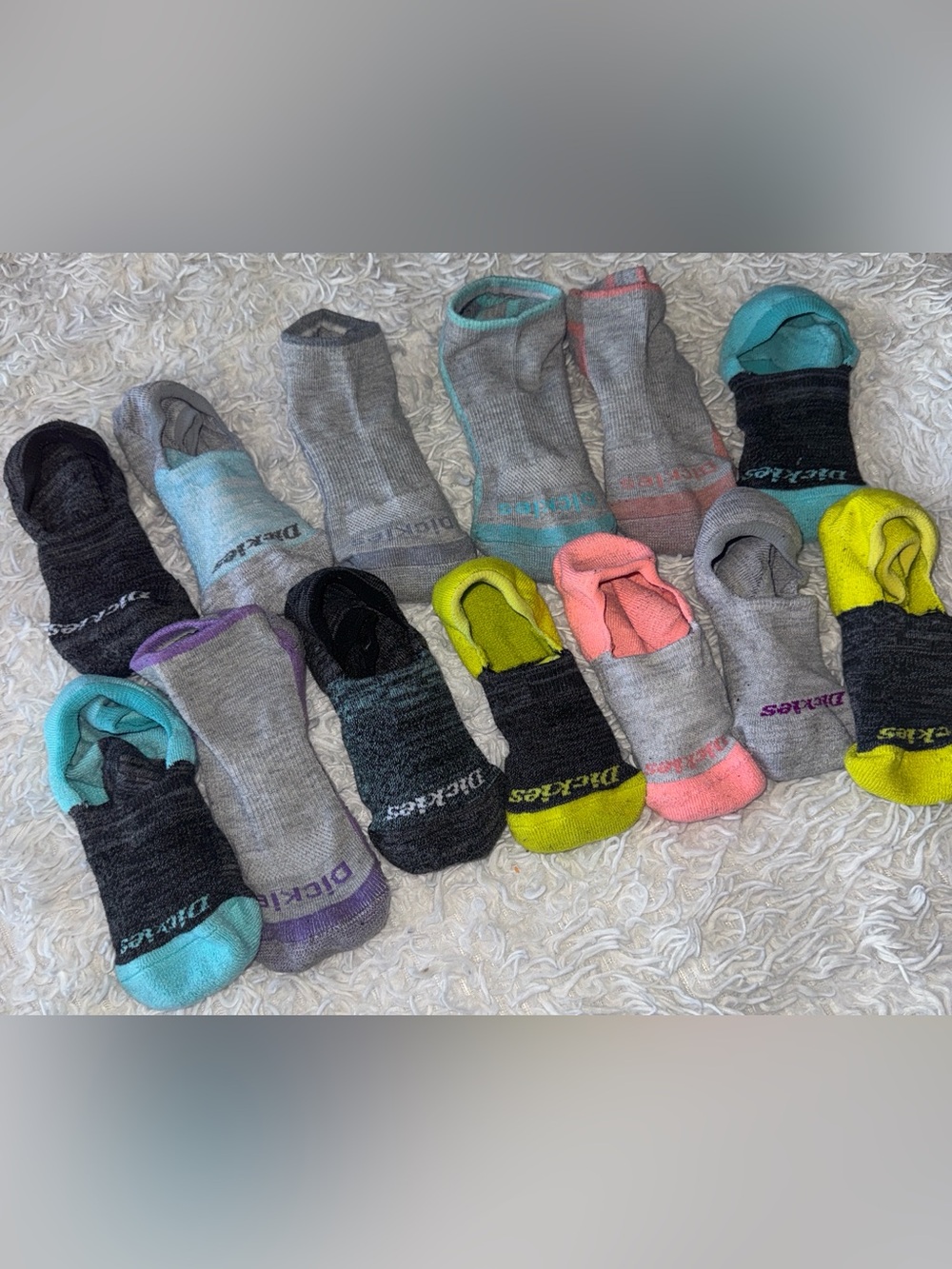 Dickies No Show Socks Lot Women’s Low Cut Athletic | 10 Pairs Black Gray Pink